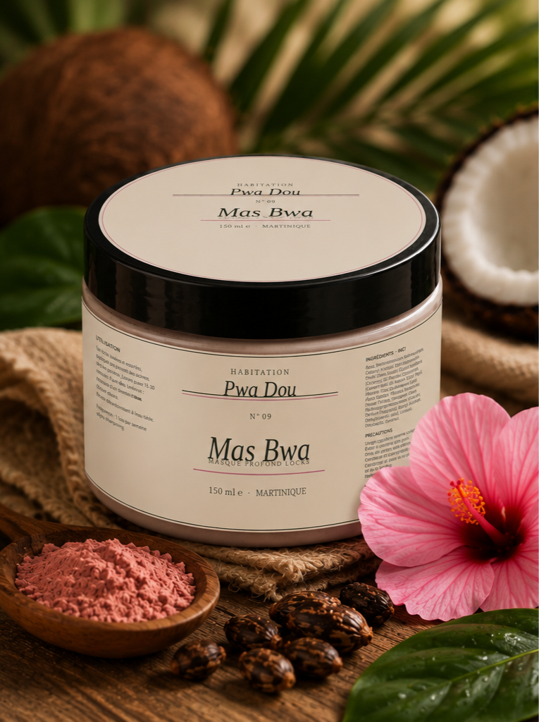 Mas Bwa — Masque profond locks argile rose & hibiscus