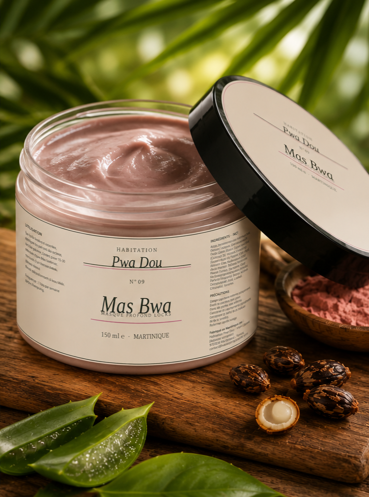 Mas Bwa — Masque profond locks argile rose & hibiscus